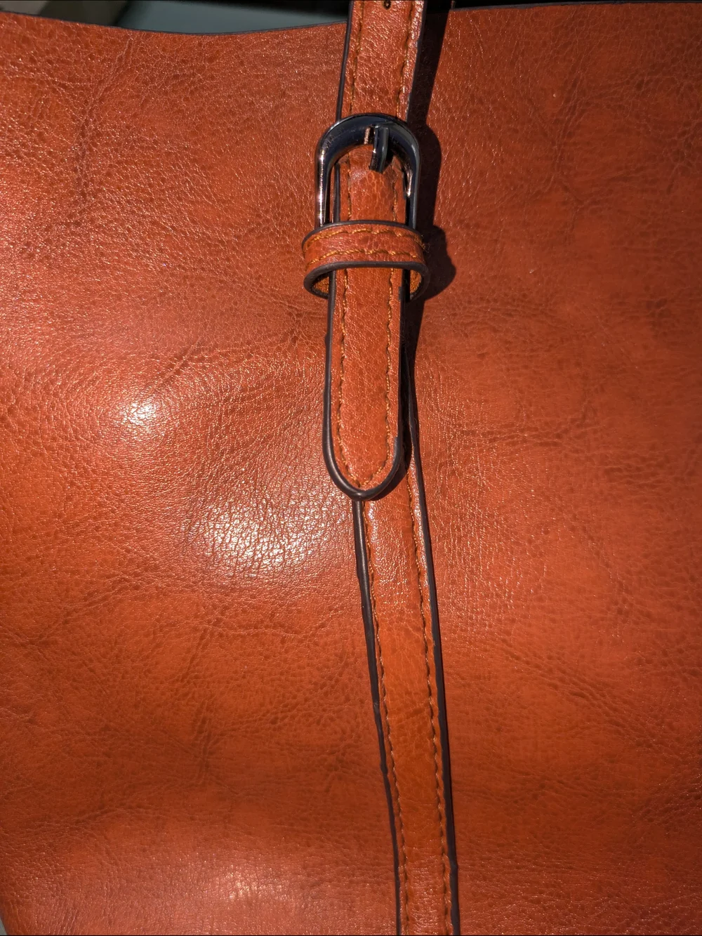 Classic Brown Leather-Look Tote Bag